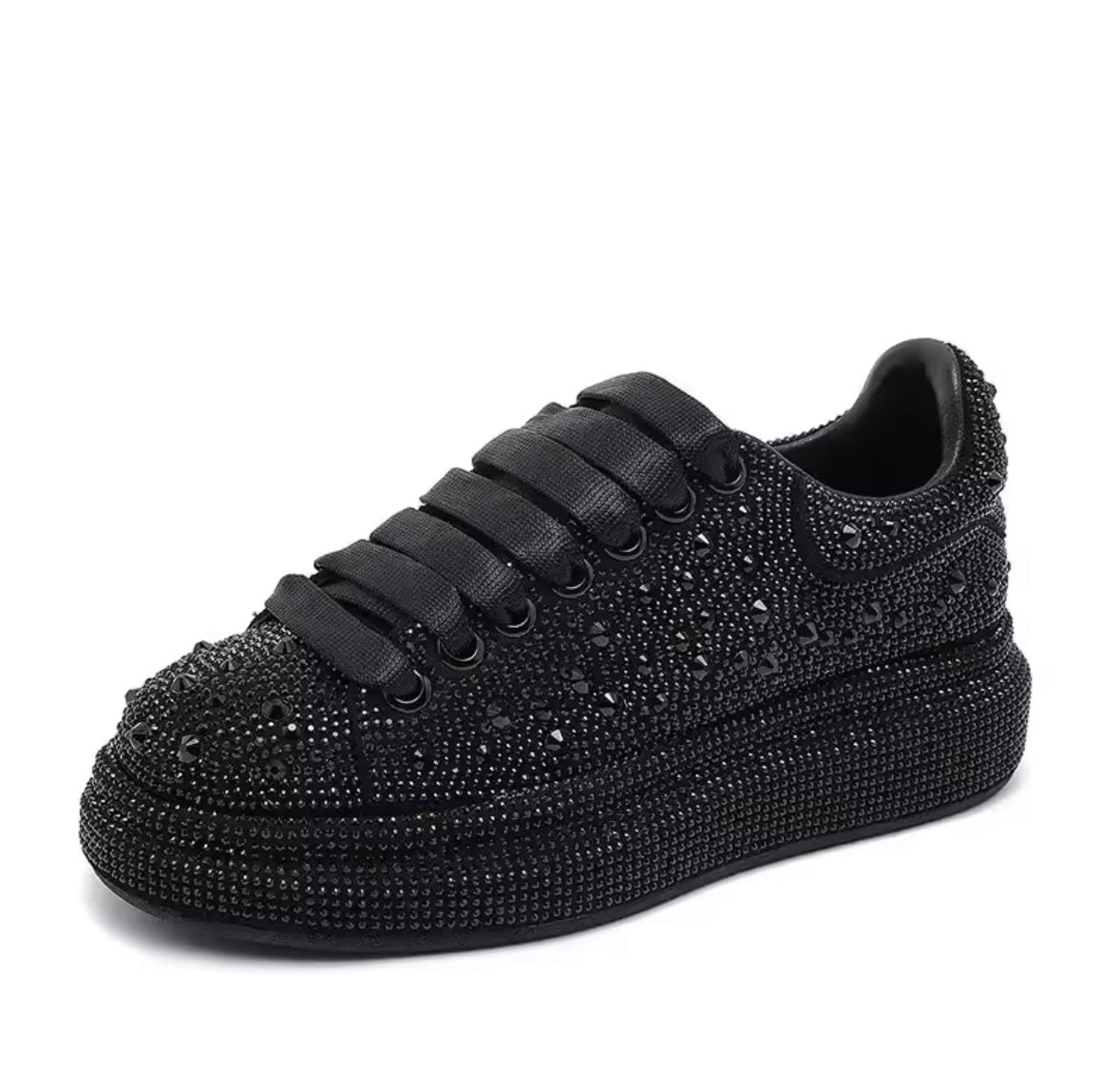 Alexander McQueen Oversized Black Crystal Embelished