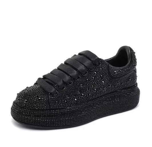 Alexander McQueen Oversized Black Crystal Embelished